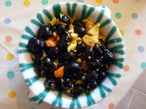 Umbrian winter olives with orange rind