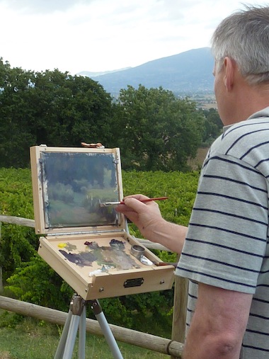 Trevor Newman painting and teaching at Genius Loci Umbria
